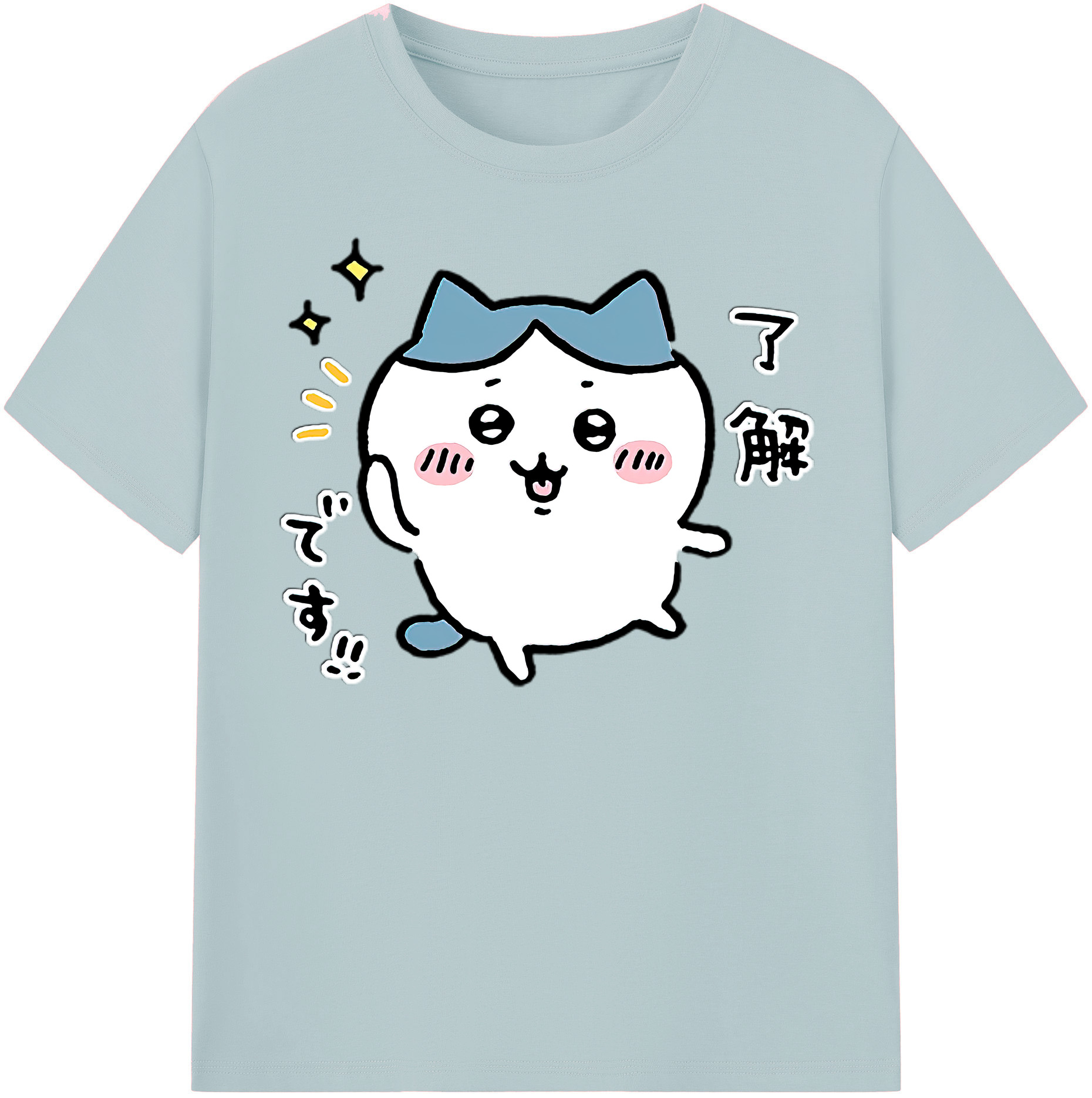 （画像用） ちいかわ ハチワレ Chii-kawa hachiware 綿100％半袖Tシャツ（フロントプリント）